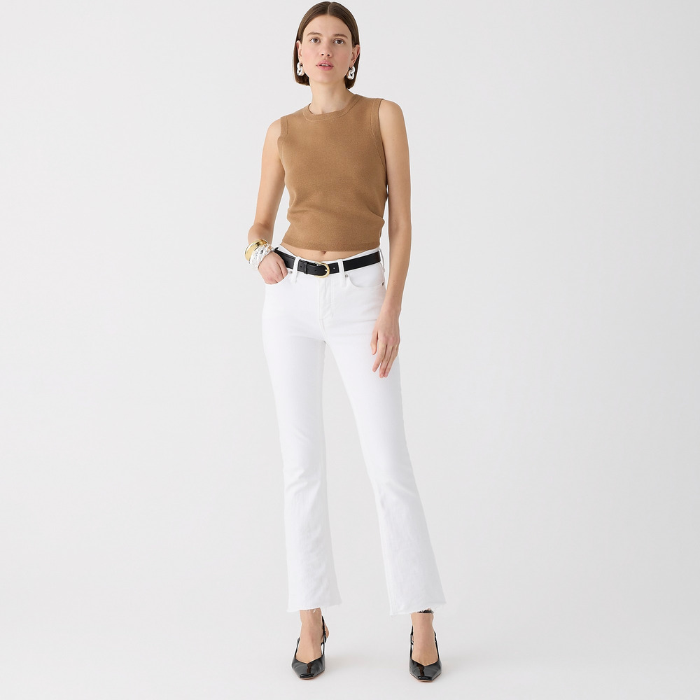 J.Crew 9" Demi-boot Crop Casual High Rise Preppy Stretch Jean White 27